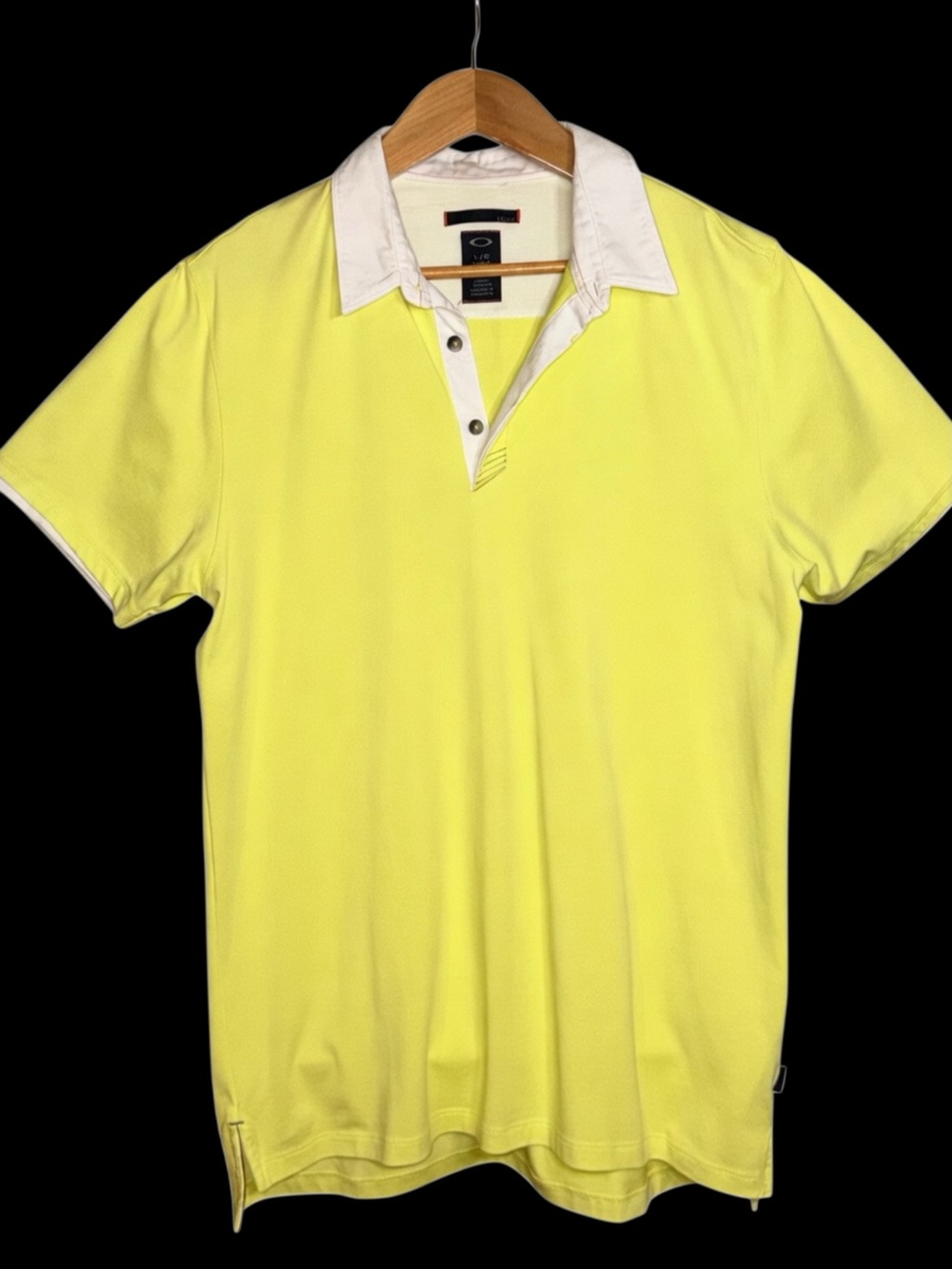 Oakley ICON Men's Golf/Polo Shirt - Neon Yellow with White Trim